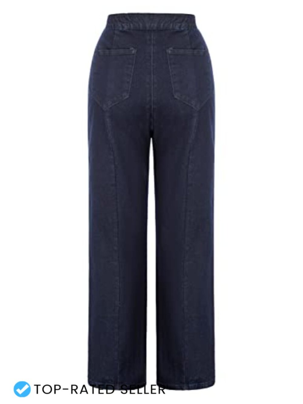 Wide Leg High Waisted Stretchy Jeans with Pockets Button Decorated Casual Denim - Picture 4 of 6